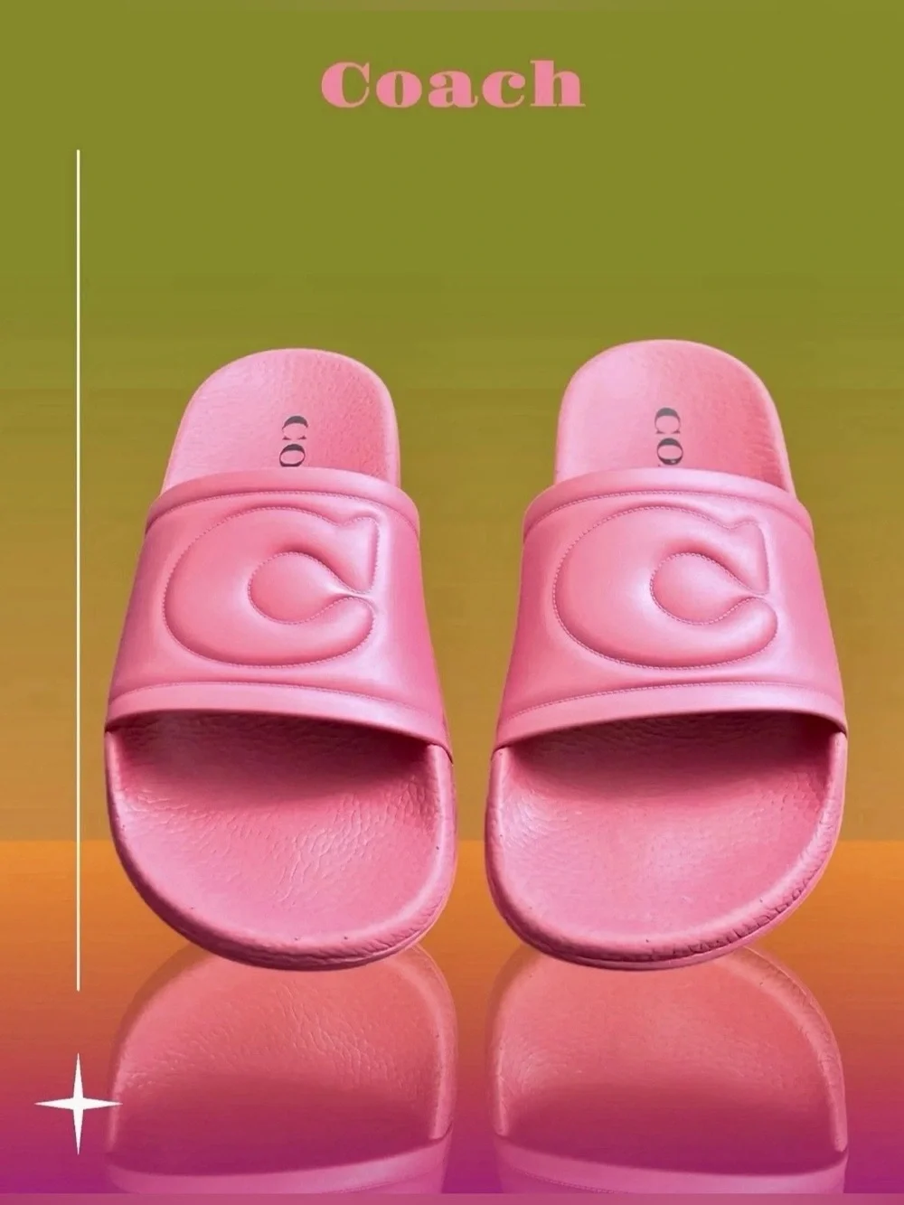 Coach Fuchsia Rubber slides. Size: 7B.